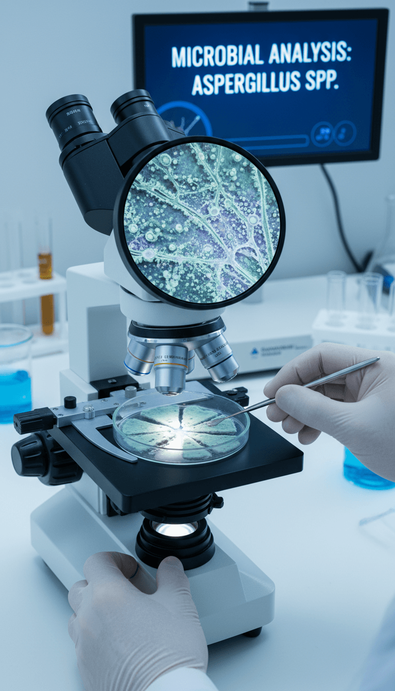 Mold sample analysis in professional laboratory setting