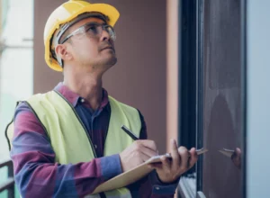 worker doing home inspection